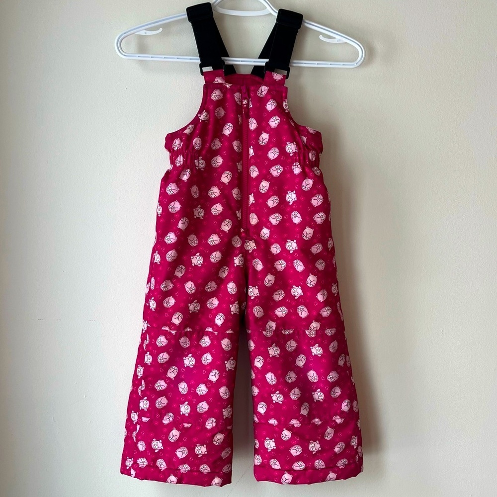 Gusti toddler girls bib snowpants snow pants zip adjustable strap size 3T pink